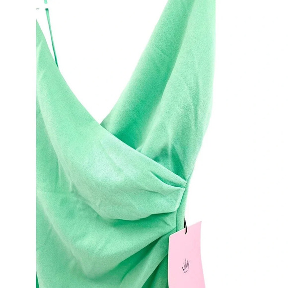 Hello Molly Quiet Dancer Women's Mini Dress Ruched Side Wrap Mint Size XS New - Picture 7 of 15